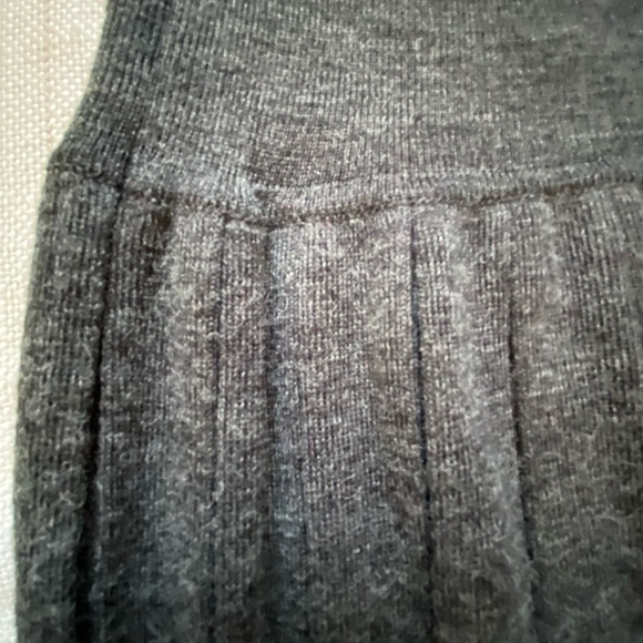 Charcoal Grey Wool Blend Pleated Flare Winter Office Pull On Skirt-Sz-M/L - Picture 3 of 13